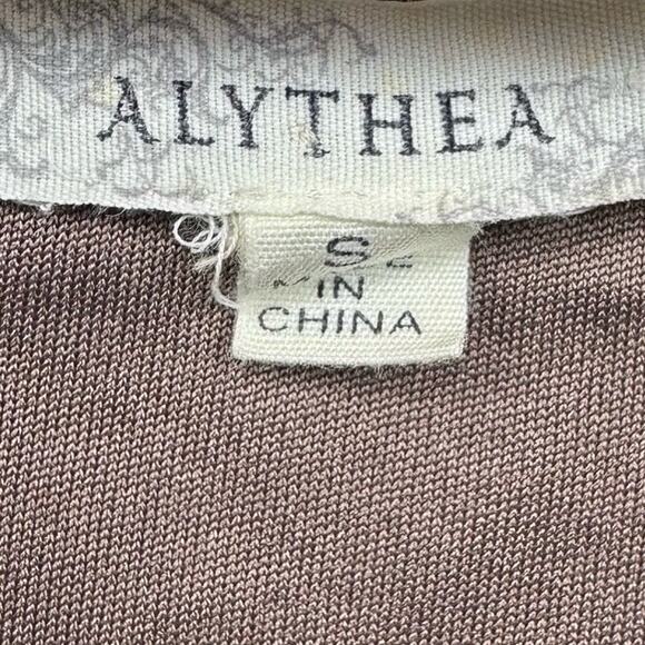Alythea Tan Brown Sleeveless Surplice A-Line Mini Dress Women’s Size Small - Picture 4 of 9